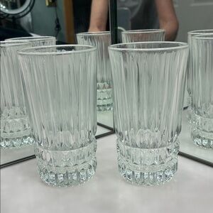 (2) Fostoria Heritage Glass 12 oz Heavy Highball Glasses